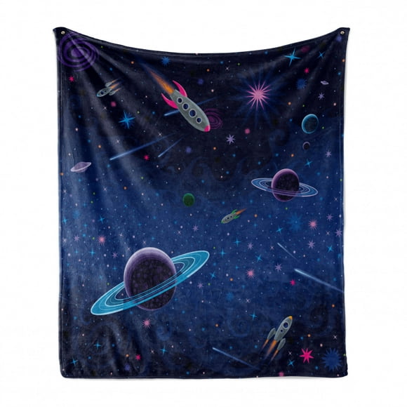 Ambesonne Modern Soft Flannel Fleece Throw Blanket Modern Stars Texture Print in Various Sizes Limitless Stellar Cosmic Concept Multicolor Cozy Plush for Indoor and Outdoor Use 70 x 90 